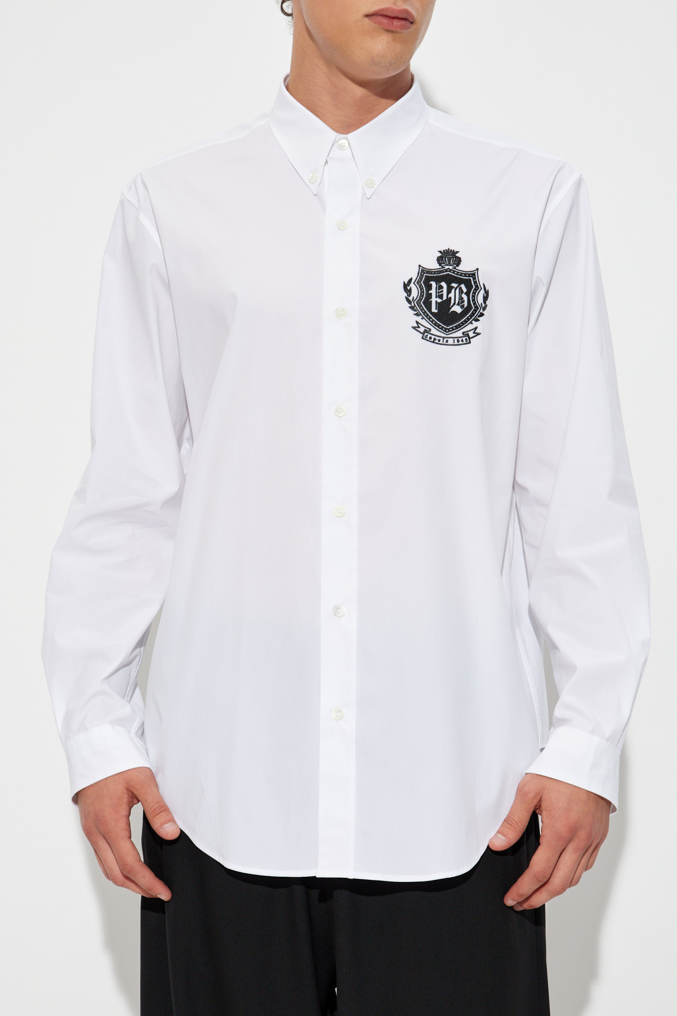 Balmain Shirt with embroidered logo | Men's | Vitkac